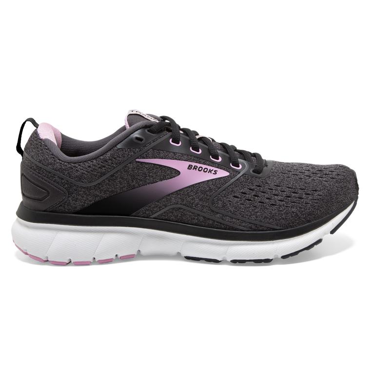 Brooks TRANSMIT 3 Road Running Shoes Womens Outlet - Black/Grey/Lilac Sachet/Blackened Pearl (OQF173